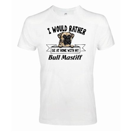 Bull mastiff peeking dog t-shirt - Rather be home with...