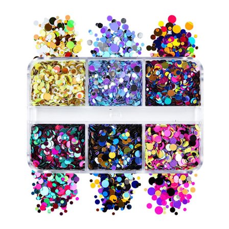 Blandede Runde Glitter Negle Sequins Farverige Negle Pailletter Konfetti Resin Fyld
