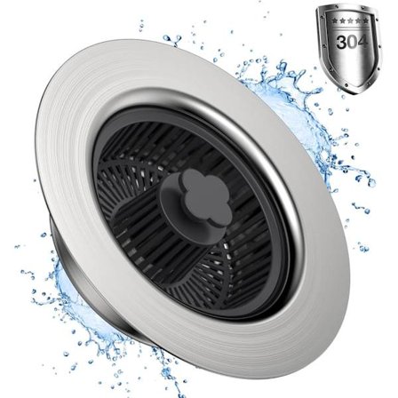 Breddad 3-i-1 vaskesil og proppsett, 304 rustfritt stål flip-up vaskepropp med ekstra sil, rask drenering