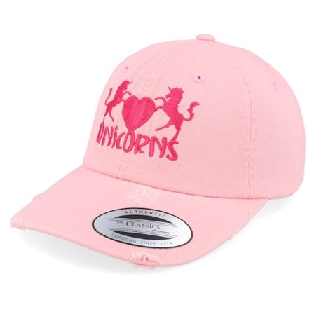 Unicorns - Rose unconstructed Casquette - Unicorns Heart Pink Destroyed Dad Cap @ Hatstore