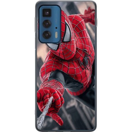 Kompatibel Mobilcover til Motorola Motorola Edge 20 Pro Dynamisk Spider-Man-illustration i action-perspektiv, superheltetema med bevægelsesenergi og
