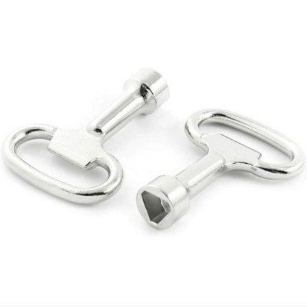 Sæt med 2 metal trekantnøgler til 8 mm trekantlås