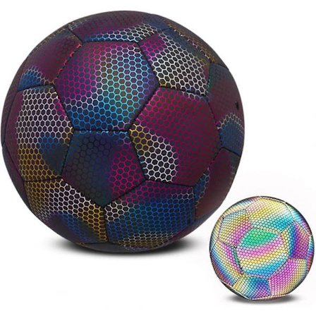 Lysande fotboll storlek 4 & 5, lysande boll för nattspel och träning [D] Flerfärgad Svart