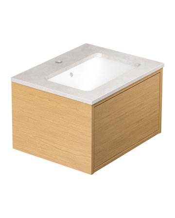 Gustavsberg Ducentic GB71DCVU60ARSG1100 Kommodpaket 60 cm, ljus ek/grå sten, 1 blandarhål Ljus ek/Grå sten, Badrum