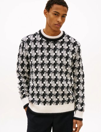 Tommy Hilfiger Dc Houndstooth Sweater - Black - S