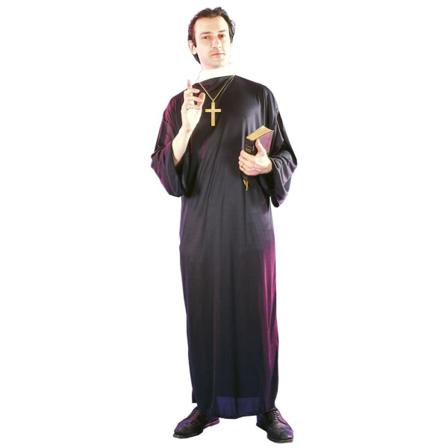 Präst Maskeraddräkt Halloween Svart One Size