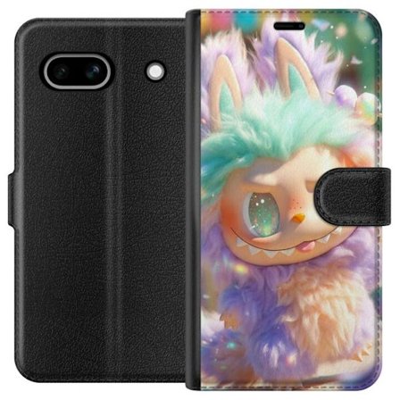 Kompatibelt Plånboksfodral till Google Google Pixel 7a Söt fantasikaraktär med fluffig päls, pastellfärger och kawaii-stil, lekfull illustration