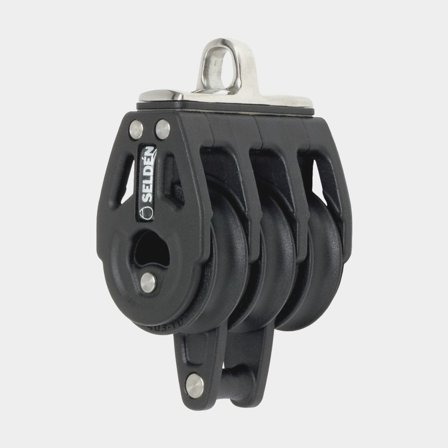 Bloco triplo Seldén BBB 30, fixo, com rolamento de esferas, com olhal, para cabos Ø4 - 8 mm