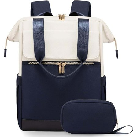 Ryggsekk for kvinner - med 15-tommers laptoprom - Vanntett reisesekk for kvinner, stor tote bag - Blå