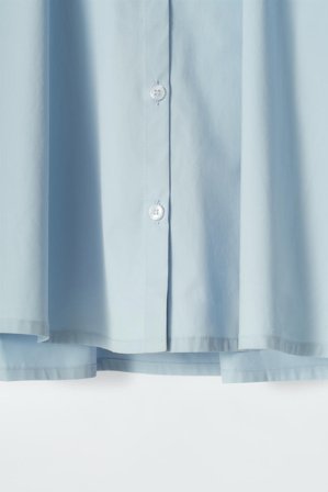 COS Rozszerzana Bawełniana Koszula – Relaxed Fit in Niebieski