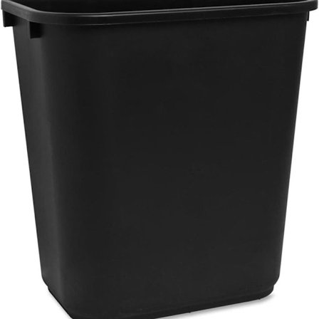 Firkant søppelbøtte i plast, svart