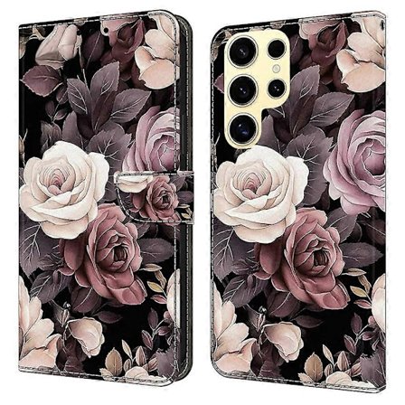 For Samsung Galaxy S25 Ultra Deksel PU Lær Lommebok Telefondeksel med Stativ