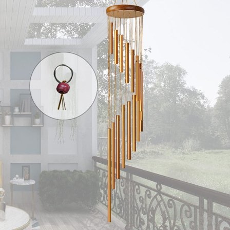 Vindspel för utomhusbruk, 36" vindspel med 18 stämda rör, presenter till mamma, mormor, fru, syster, trädgårdsdekoration till jul, trädgårdsdekoration