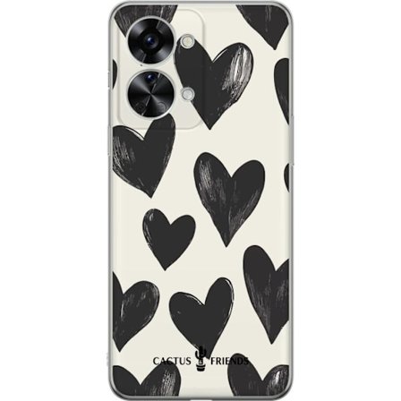 Kompatibel Mobilcover til OnePlus OnePlus Nord 2T Cactus and Friends - Bold Black Love Pattern