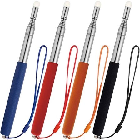 Teleskopisk pekestokk med håndleddsrem, 4-pakning lærerpeker for klasserom, presentasjonspeker for lærere, håndpeker uttrekkbar peker