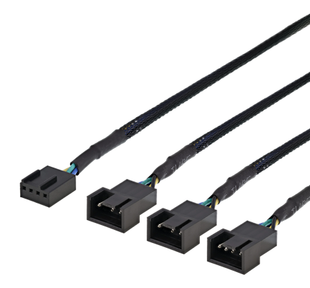 Deltaco strømsplitter - 4-stifts viftekontakt til 4-stifts viftekontakt - 30 cm