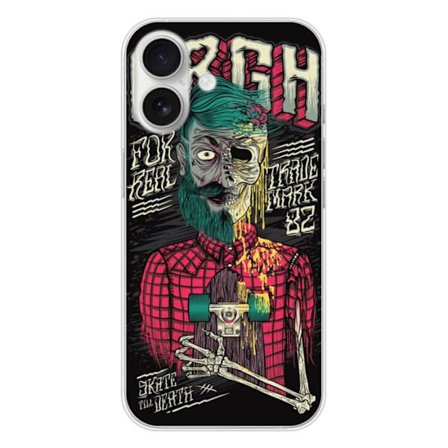 Silicone-fodral - Kompatibel med Apple iPhone 16 - design med dödskalle urgh