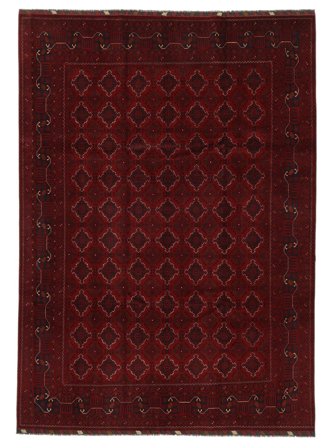 Kunduz Teppich Orientalischer Schwarz/Dunkelrot (Wolle, Afghanistan)