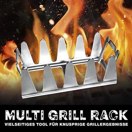 BBQ Rib Rack Multi Grillställ BBQ Hållare Rostfritt Stål