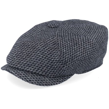 Stetson - Hatteras Wool Black/Charcoal Flatcap Flatcap Grey Cap - @ Hatstore
