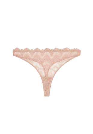 Understatement Lace Thong Trosor Dam Beige L