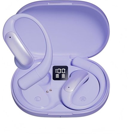 Öppna Hörlurar för Män/Kvinnor, Bluetooth Hörlurar 5.0, Over Ear Hörlurar Sport