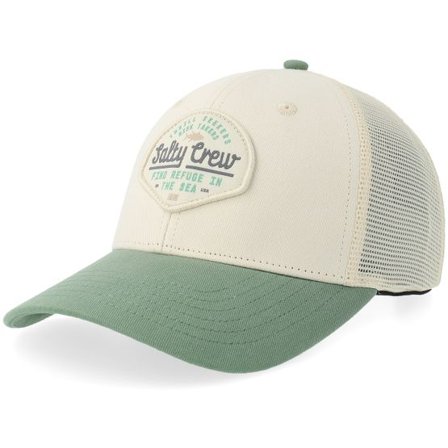 Salty Crew - Beige trucker Keps - "Border Off White/Mid Green Trucker " @ Hatstore