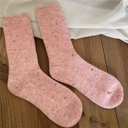 Termiske lange sokker Cashmere uldstrømper PINK