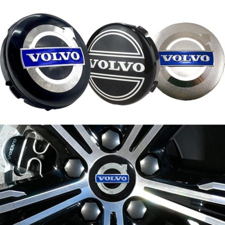 4-pack - Volvo Centerkåpor / Navkapslar - Bil 64mm Svart