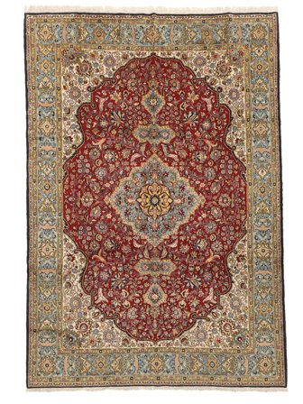 Médaillon Grand Ghom Kork/Soie Tapis 235X340 Laine