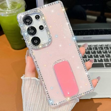 Strass Glitter TPU Fyrhörns Anti-fall Telefonskal med Hållare