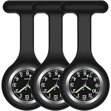 Silikon sykepleierklokke med brosje/klips, design for infeksjonskontroll,