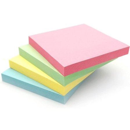 Fargerike selvklebende lapper - Notatblokker - Studentnotatbøker - Avrivbare - 4 pakker, 100 ark