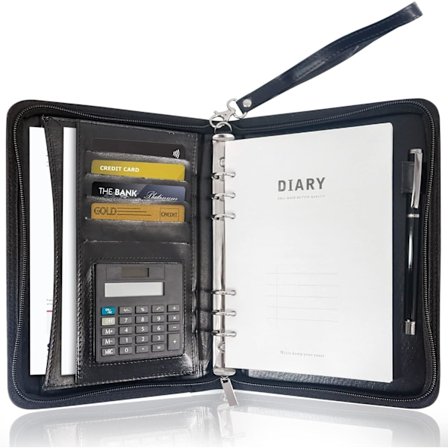 GraduatePro A5 Klemmbrettmappe med 120 Notatark og 6-Rings Perm, Vanntett Forretningsorganisator Uten Kalkulator-