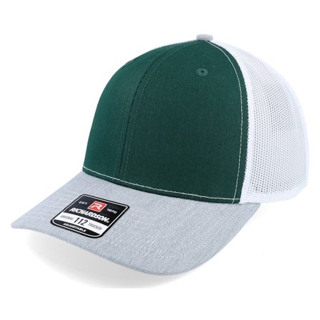 Richardson - Green trucker Czapka Z Daszkiem - 112 Tri Dark Green/White/Heather Grey Trucker @ Hatstore