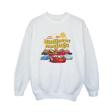 Disney Boys Cars Radiator Springs Group Sweatshirt 5-6 år Vit