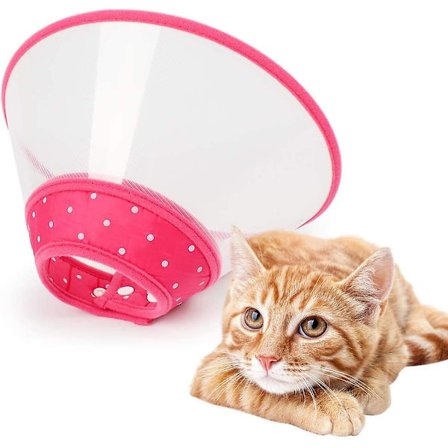 Hundehalskrave til genoptræning - Justerbar hundekrave - Klar polstret krave med åndbar blød kant - Plastikhvalpekrave til beskyttelse af nakken efter