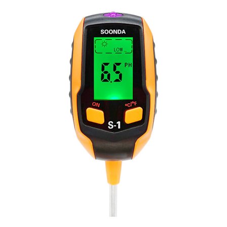 Jord-pH-måler, 4-i-1 digital jord-pH-tester, jordfuktighets-, lys-, pH- og temperaturtester, hageverktøysett for plantepleie