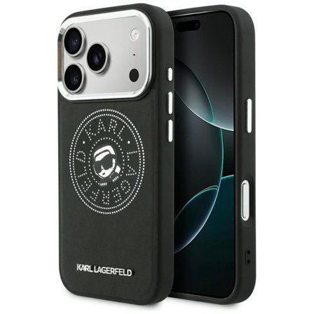 Karl Lagerfeld Point & Karl Sketch MagSafe-etui for iPhone 17 Pro - Svart