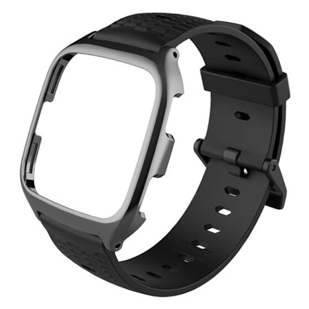 MIJOBS Fitbit Versa honeycomb klockarmband i metall - Svart