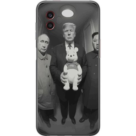 Kompatibelt Mobilskal till Samsung Samsung Galaxy Xcover6 Pro Svartvit konstbild med surrealistisk politisk symbolik och oväntad kontrast, provokativ