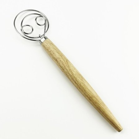 Professionell dansk degblandare bröddegvisp äggvisp trähandtag bröddegvisp äggvisp trähandtag tillbehör köksredskap (båda ögon)