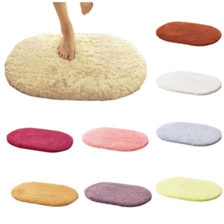 2 stk Absorberende Myk Shaggy Halkfri Badmatte Badrom Dusj Hjem Gulvmatter Matte Vinrød