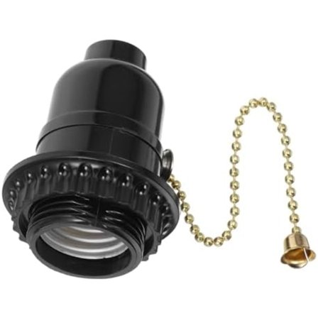 54x70mm Bakelite Bordlampefatning Med Trækæde Pærebase Adapterfatning E27 Trækæde Lysarmatur Loftlampe H