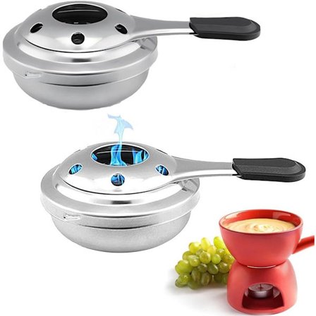 Fonduebrænder 2 Stykker Rustfrit Stål Alkoholkomfur Alkoholbrændere Alkoholbrænder Lavet af Rustfrit Stål Rustfrit Stål Aftagelig Fondue 9,5 cm