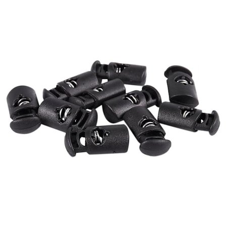 Diameter 8 mm hull, snorstopper snørebånd trykknapp, svart, 10 stk