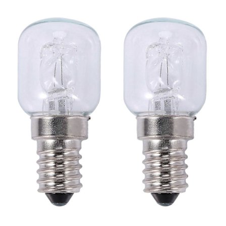 2 stk. E14 Højtemperaturpære 500 Grader 25W Halogen Boble Ovnpære E14 250V 25W Quartz Pære