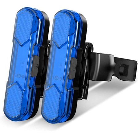2 kpl Takapyörän takavalo USB-ladattava kirkas LED-pyörän takavalo 4 valaistustilalla vedenkestävä pyörän valo vilkkuvalo sininen valo