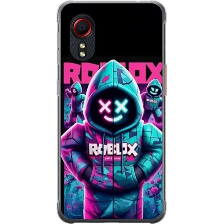 Kompatibelt Mobilskal till Samsung Samsung Galaxy Xcover 5 Roblox Hoodie Legend Mystisk Roblox figur i blå hoodie med futuristiska neonljus