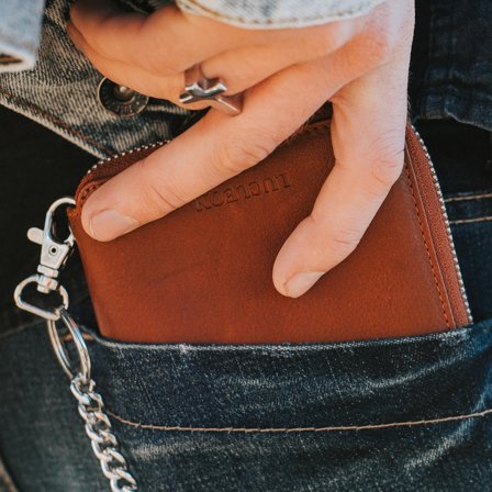 Kellanruskea Lamar RFID-nahkalompakko for Men